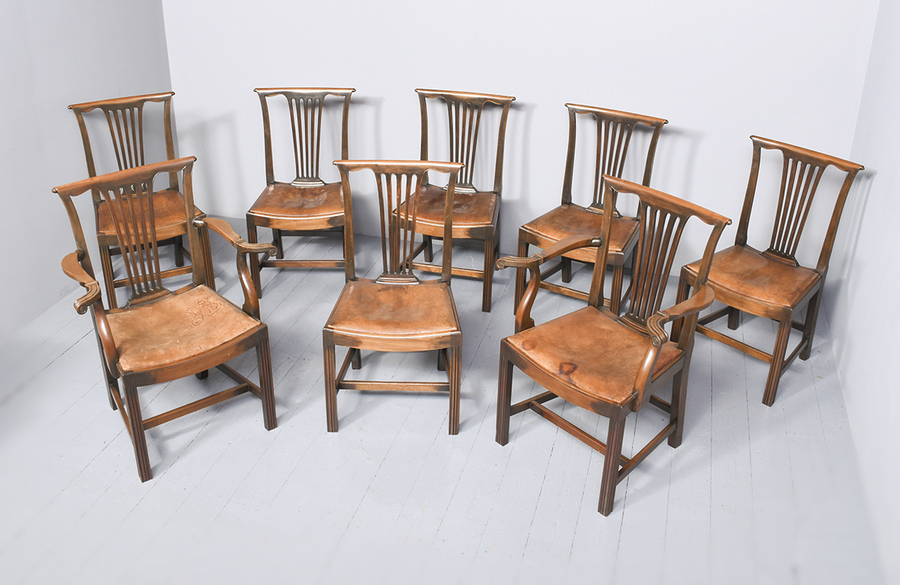 Antique Set of 8 Georgian Style Dining Chairs