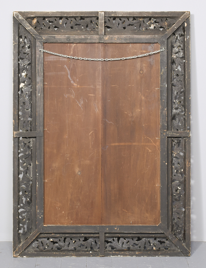 Antique Elaborate Carved Giltwood Victorian Rectangular Overmantel or Wall Mirror, in Excellent Condition