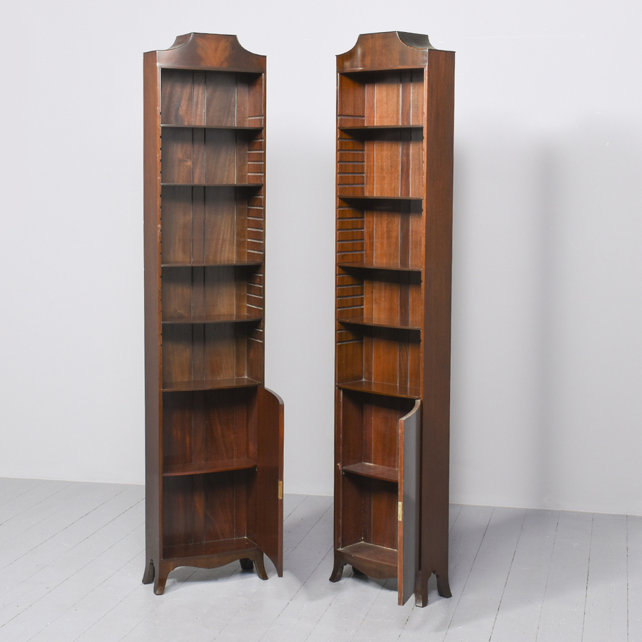 Antique Pair of Open Mahogany Bookcases