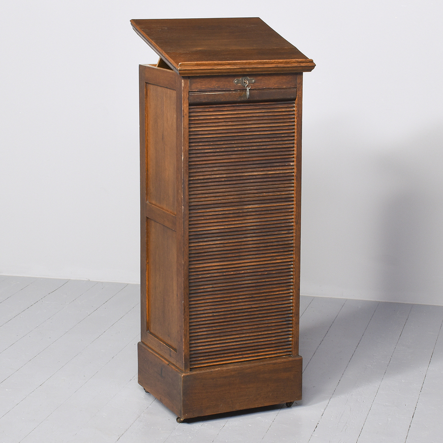 Antique Tambour Fronted Filing Cabinet
