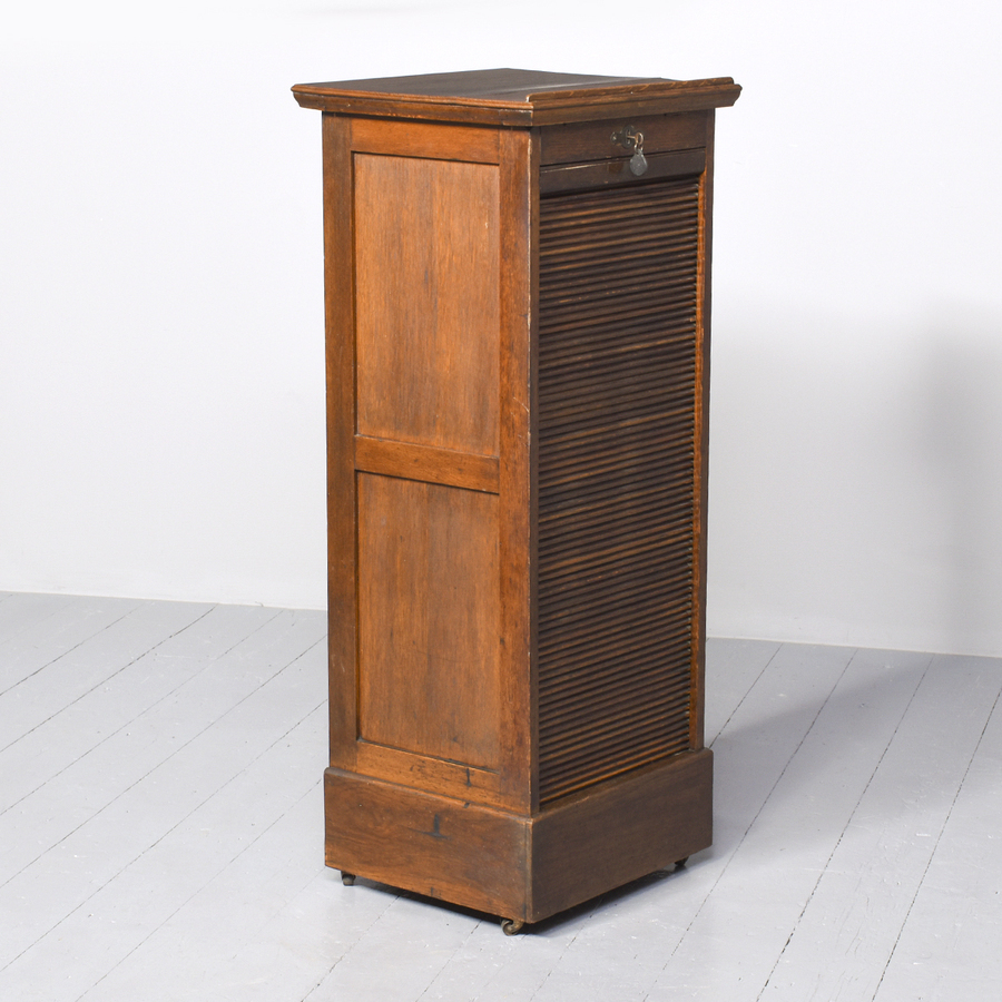 Antique Tambour Fronted Filing Cabinet