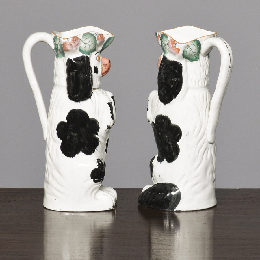 Antique Pair of Wally Dog Jugs
