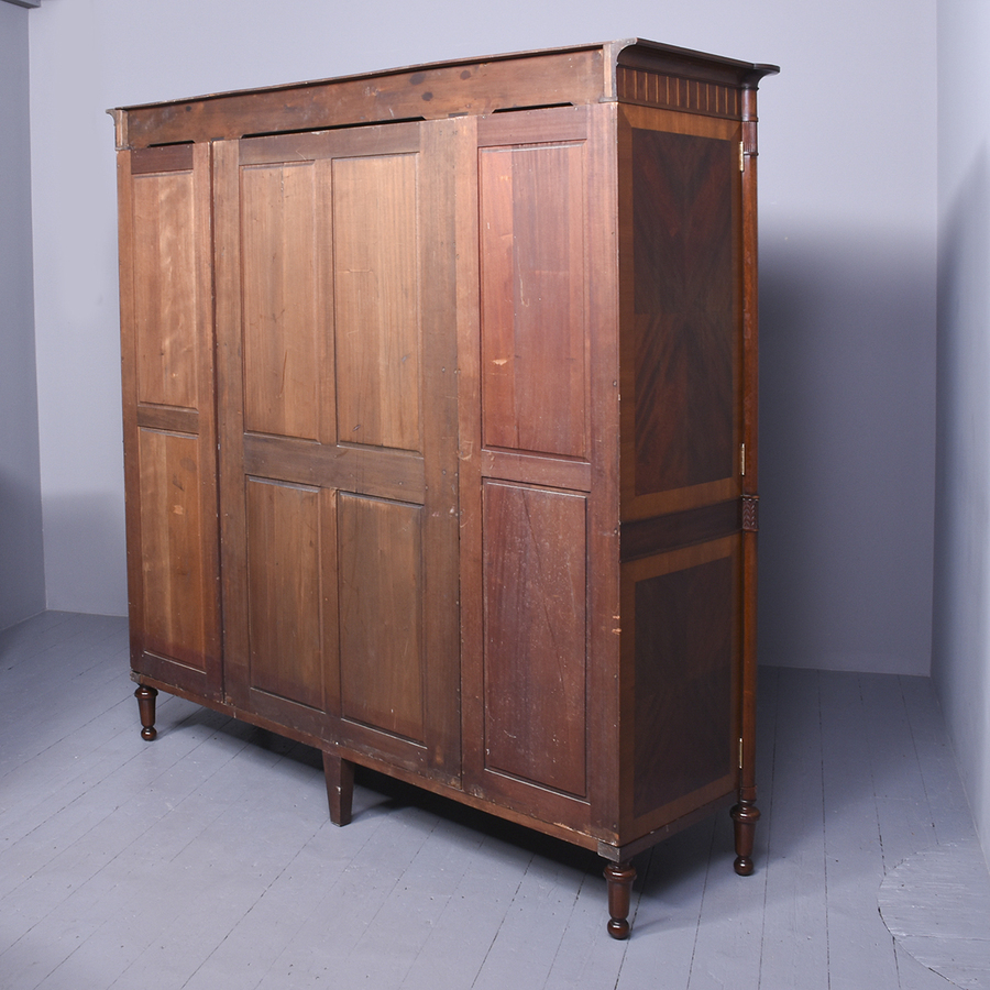 Antique Magnificent Late Victorian Inlaid Mahogany Wardrobe by Maple and Co of London
