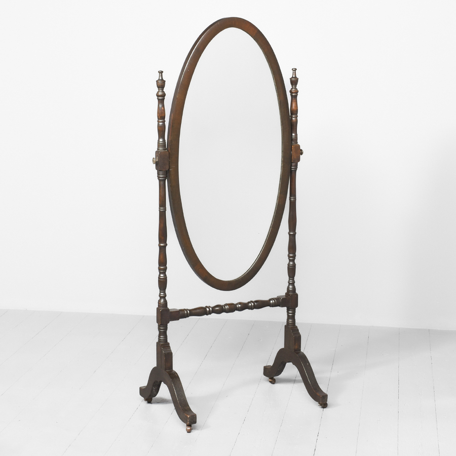 Neat Size Oval Cheval Mirror