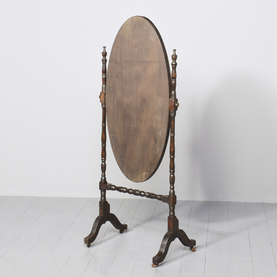 Antique Neat Size Oval Cheval Mirror