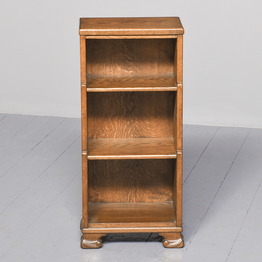 Antique Whytock & Reid Attractive Small Crosscut Oak Open Bookcase 