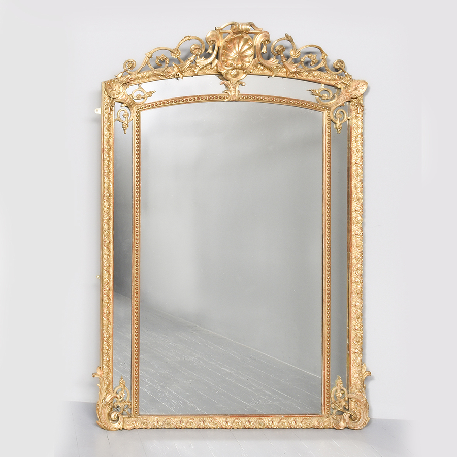 Impressive Regency Giltwood Overmantel Mirror in Excellent Original Condition