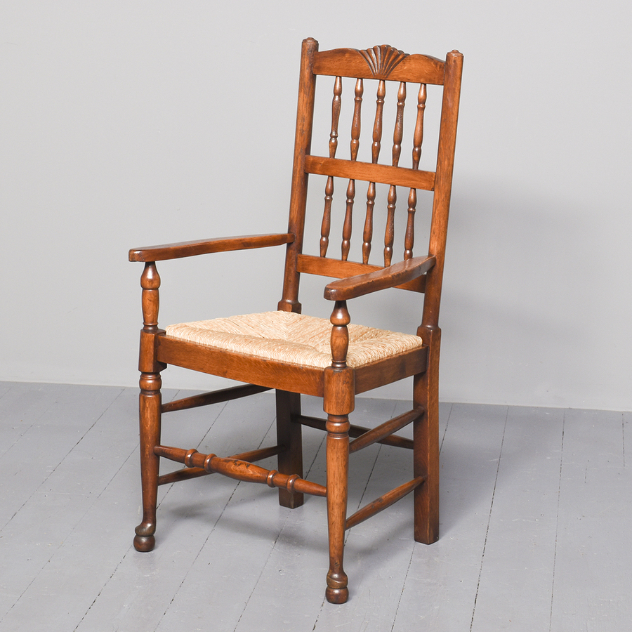 Antique Set of 10 Quality Oak Country Style Dining Chairs