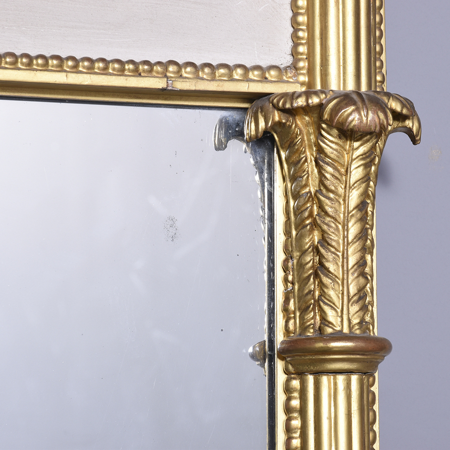Antique A Fine Gilded Overmantel Mirror