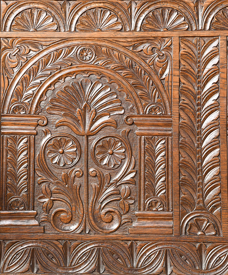 Antique Large Finely Carved Victorian Oak Monks Bench