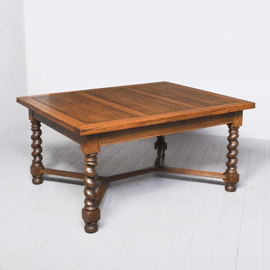 Large Jacobean Style Oak Draw Leaf Table of Excellent Quality