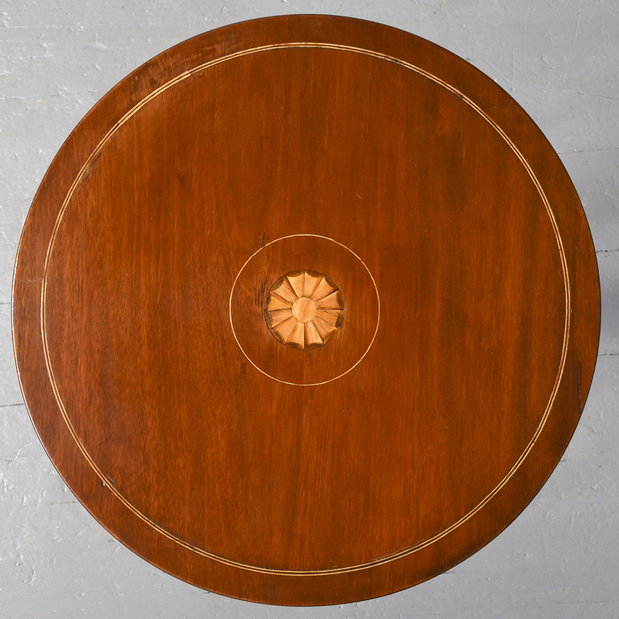 Antique Inlaid Mahogany Circular Occasional Table