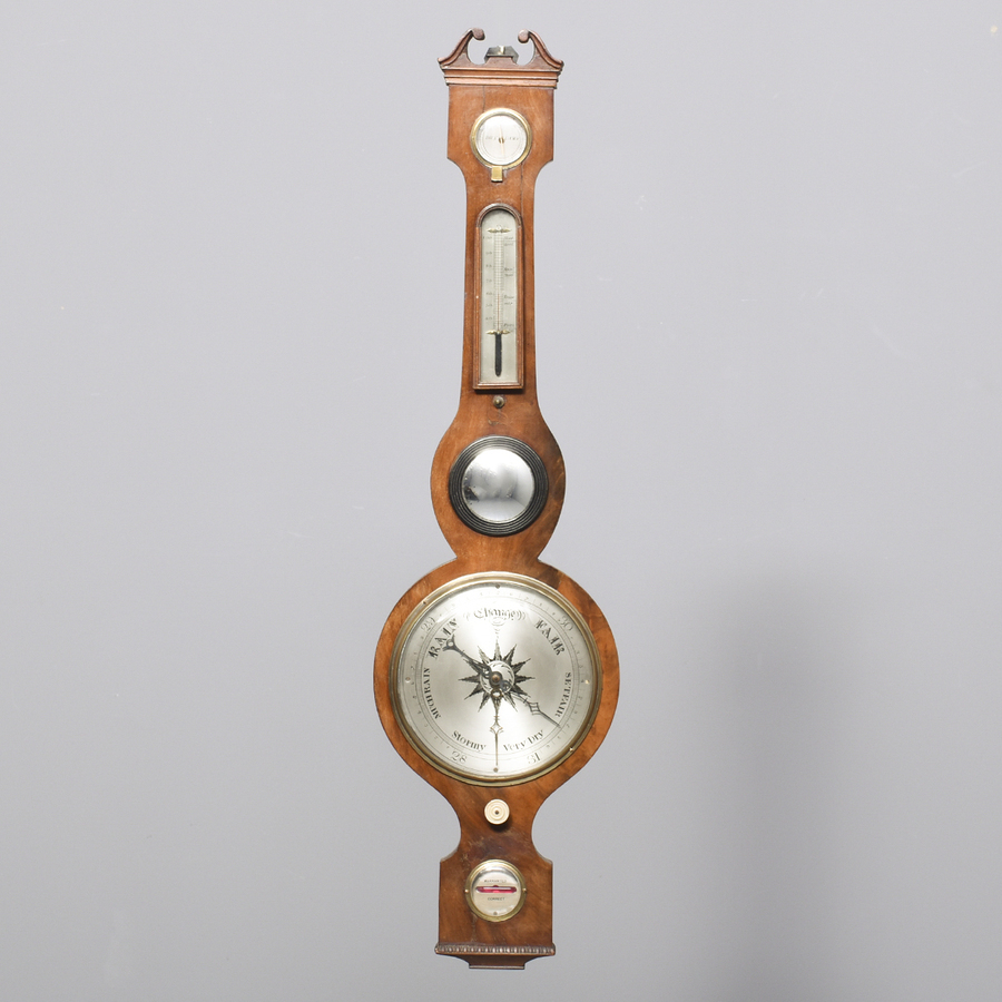 George IV Mahogany Five Glass Barometer
