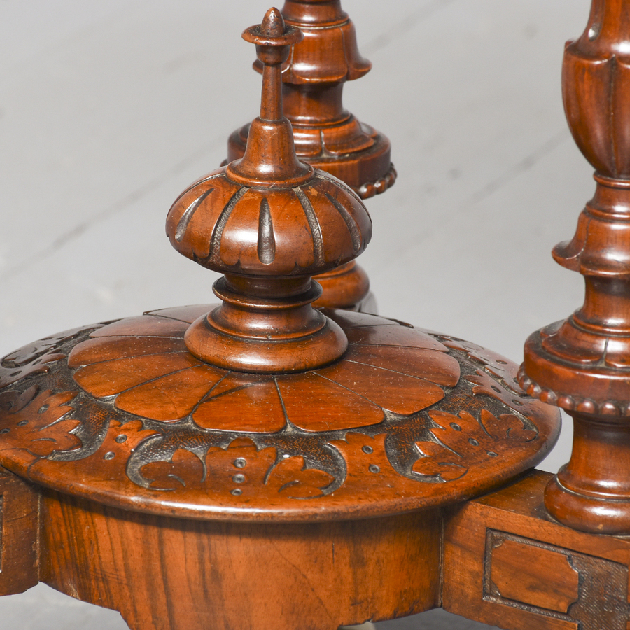 Antique Victorian Burr Walnut and Inlaid Work Table
