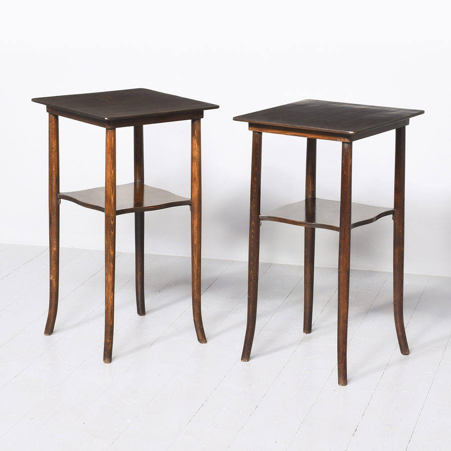 Rare Pair of D.G. Fischel Bentwood Occasional Tables