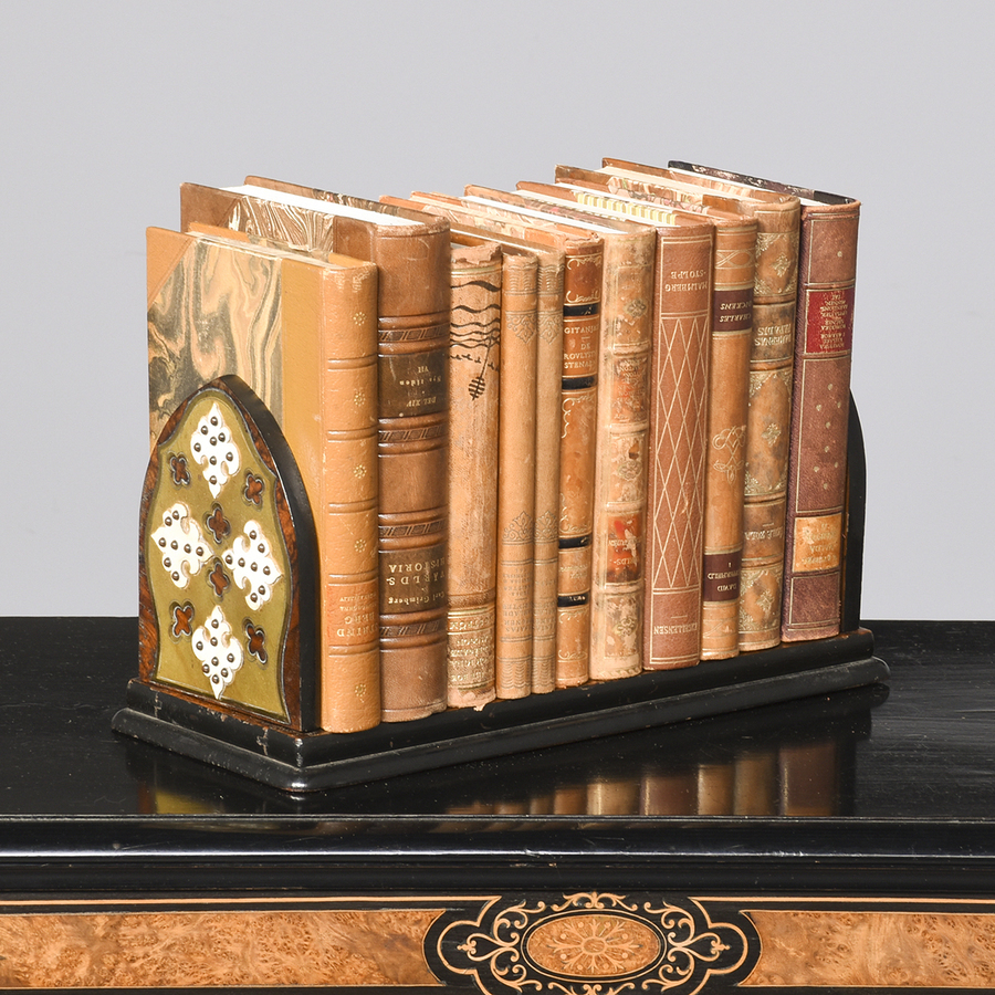 Antique Victorian Burr Walnut Book Slide