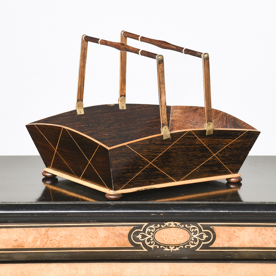 French Rosewood Sewing Basket