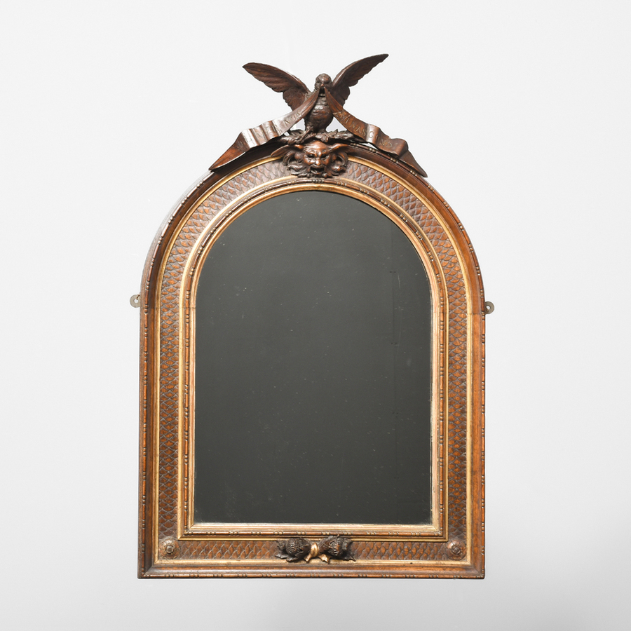 Elegant Arched Carved Wooden Mirror