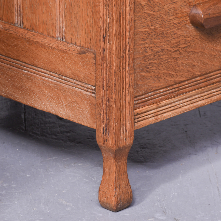 Antique Oak Pedestal Desk