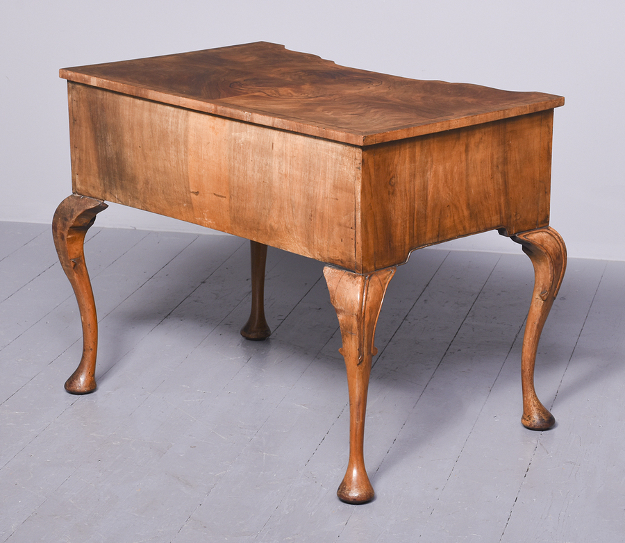 Antique George I Style Figured Walnut Side Table or Desk