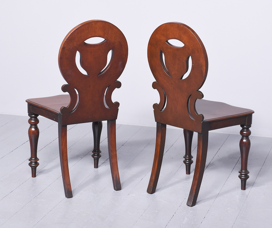 Antique Pair of George IV Mahogany Hall Chairs