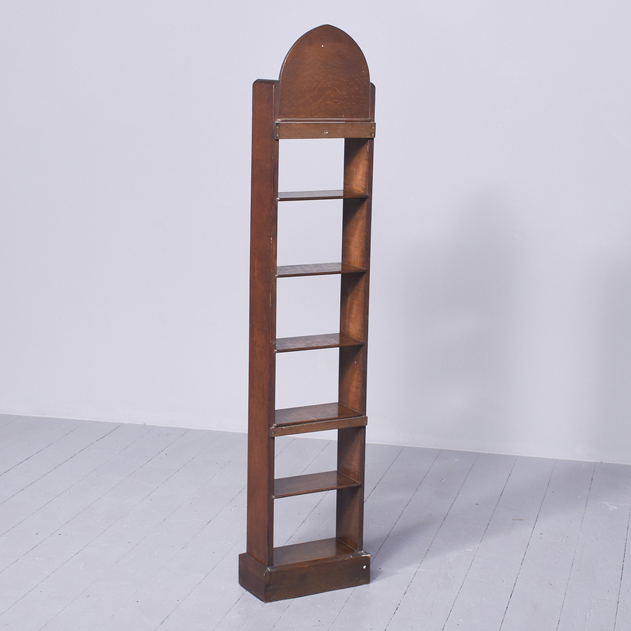 Antique Tall Narrow Oak Bookcase