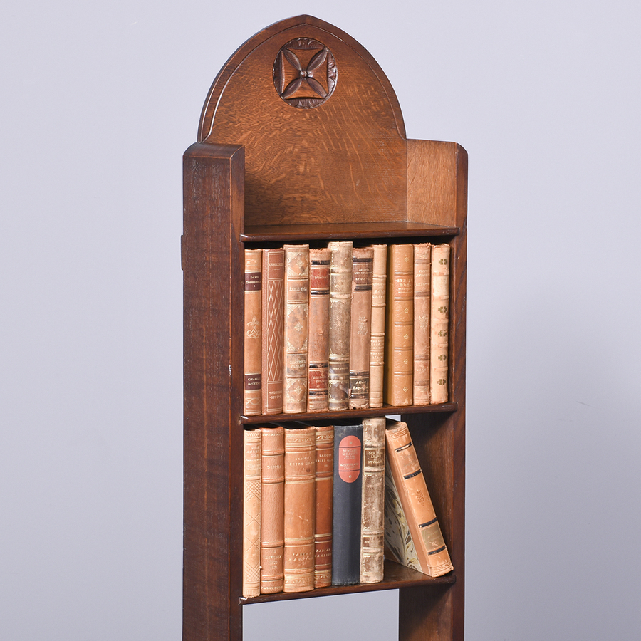 Antique Tall Narrow Oak Bookcase