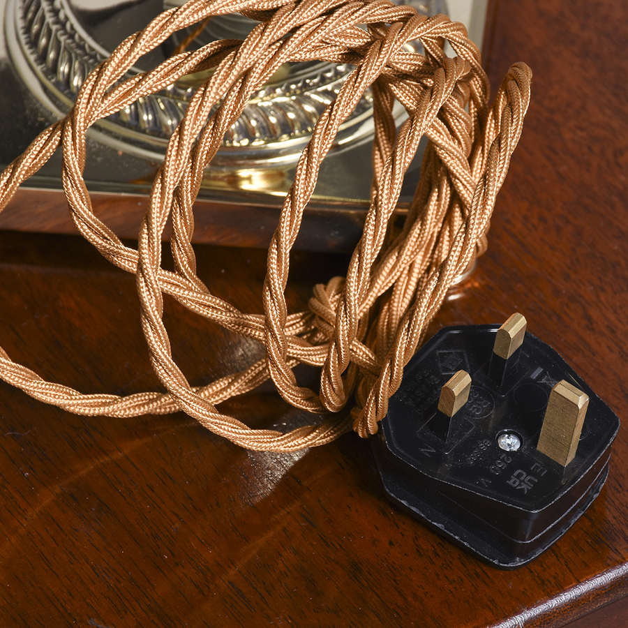 Antique Victorian Cast Brass and Ruby Glass Oil Lamp Converted to an Electrical Lamp