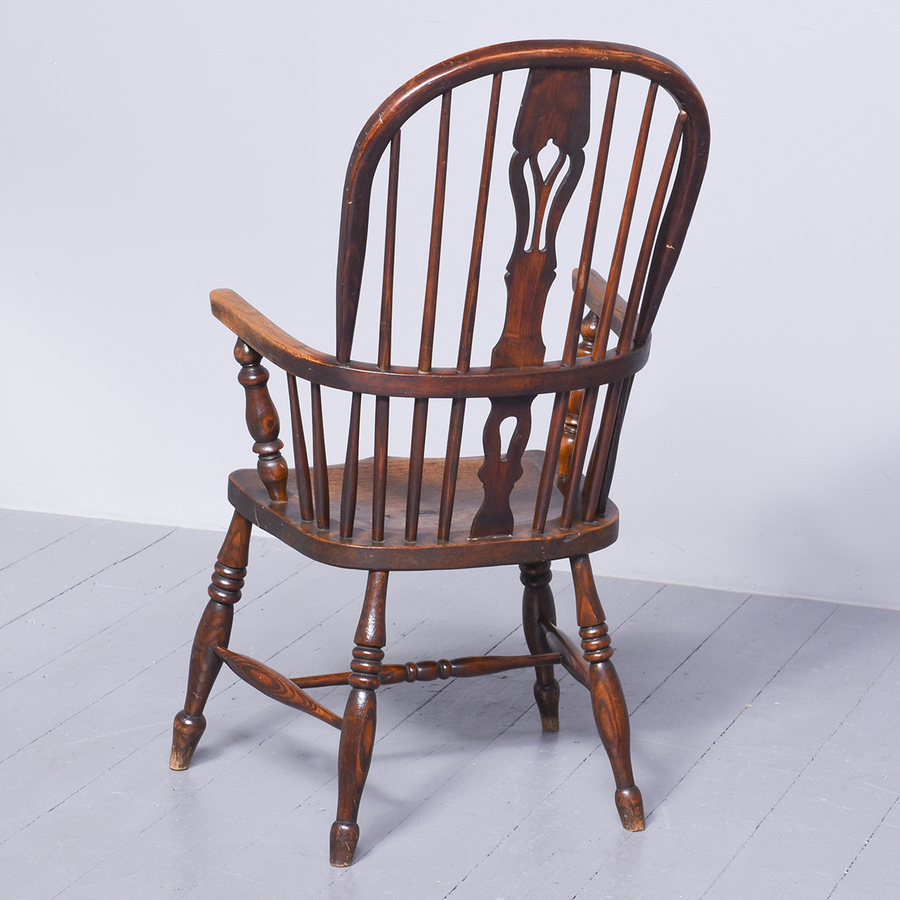 Antique Victorian Elm and Ash Windsor Chair with Lovely Colour and Patina