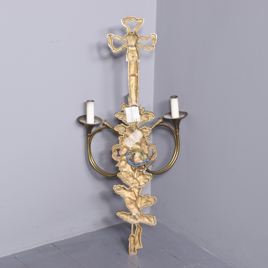 Antique Set of 4 Brass Wall Sconces