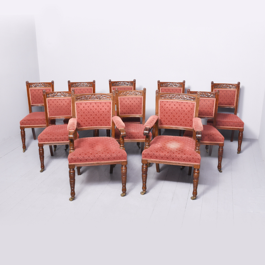 Antique Set of 10 Mahogany Chairs by ‘John Taylor of Edinburgh’