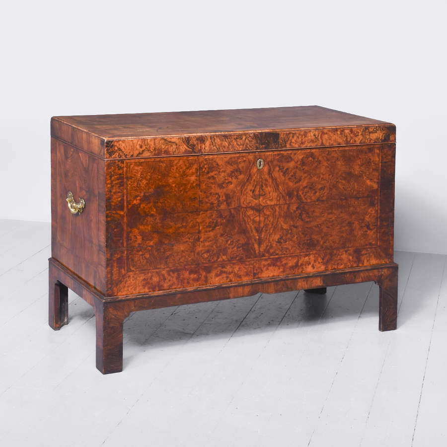 George III Walnut Trunk on Stand