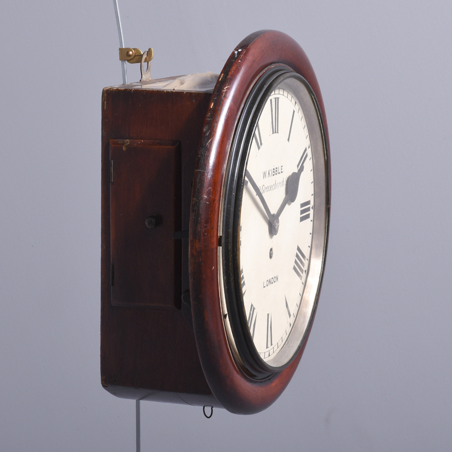 Antique London Mahogany Fusee Wall Clock