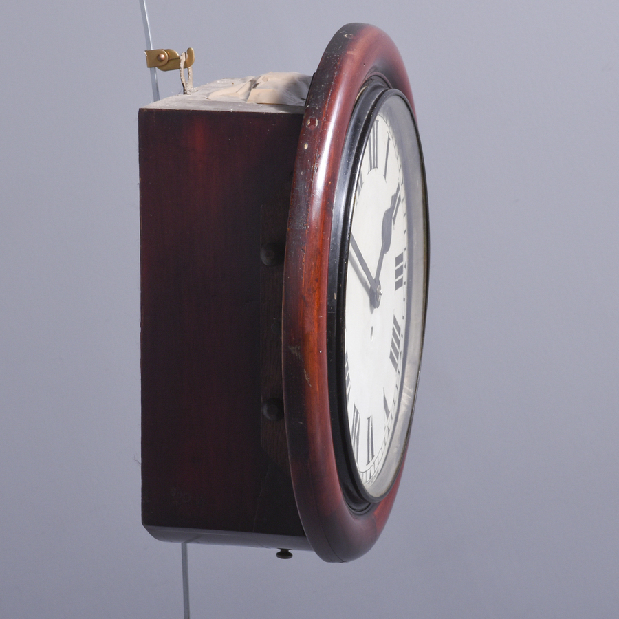 Antique Victorian Mahogany Fusee Wall Clock