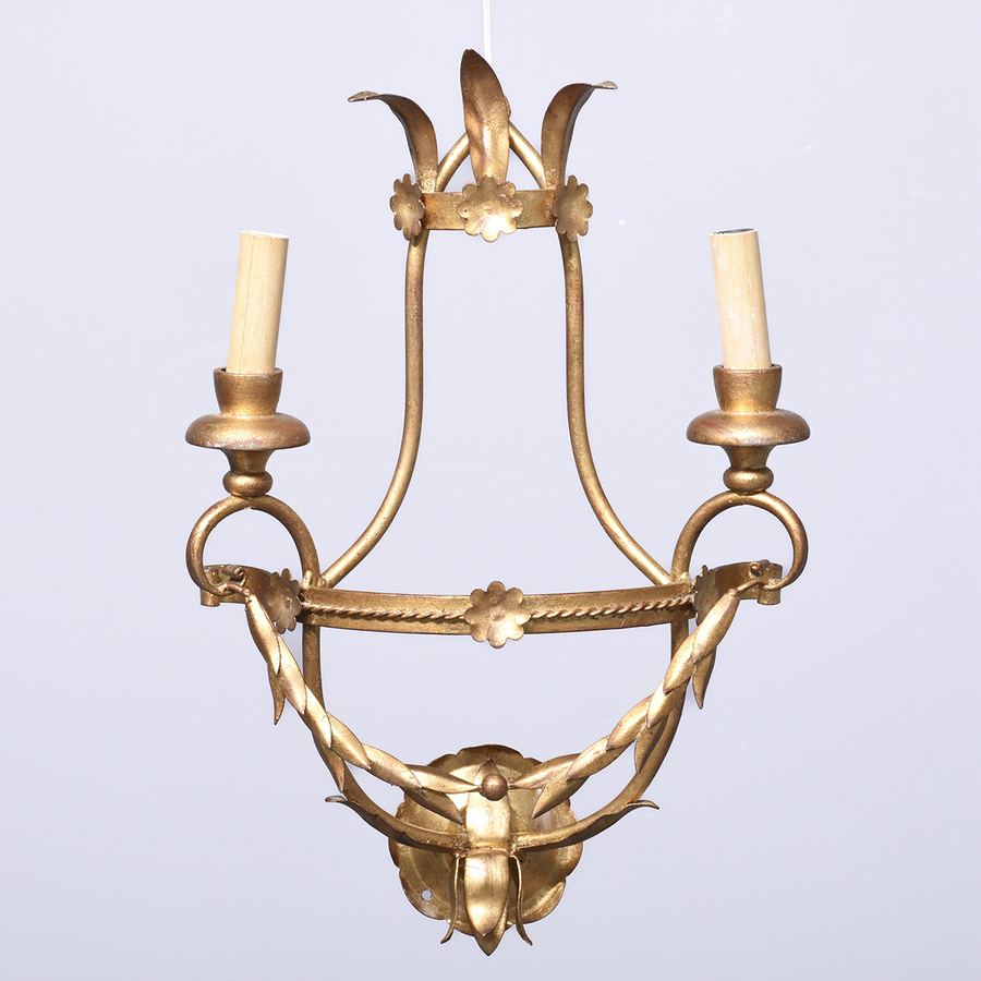 Antique Pair of Gilded Wall Sconces