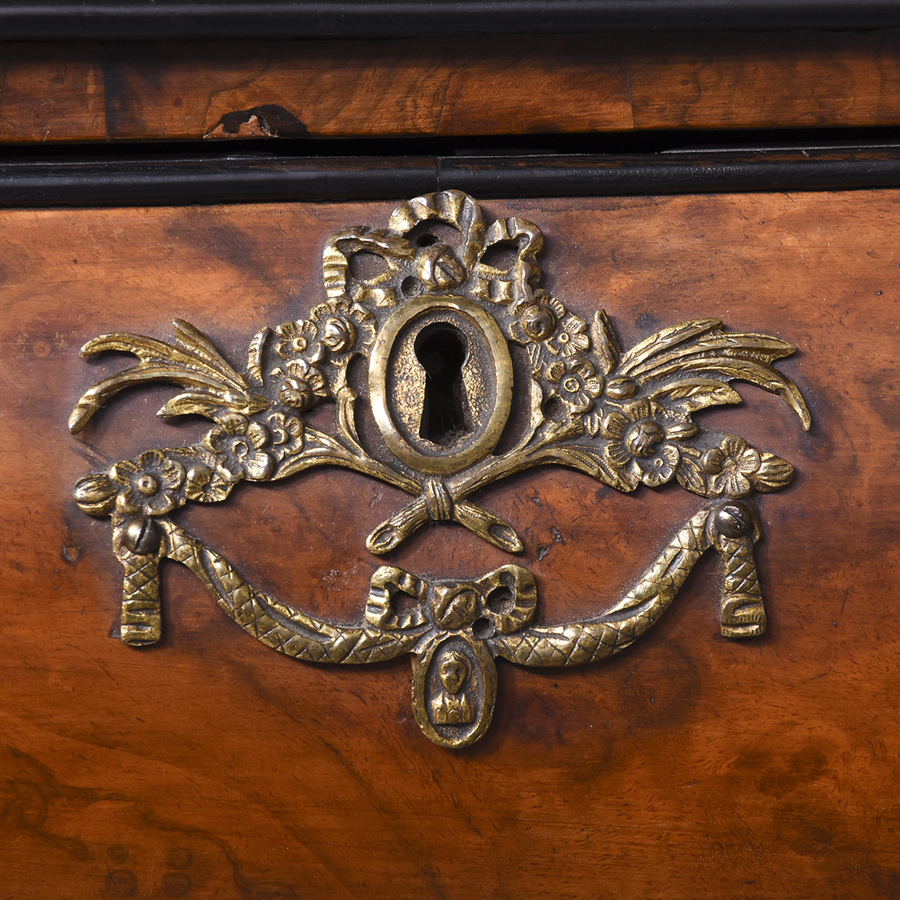 Antique Dutch Burr Walnut Bureau Bookcase