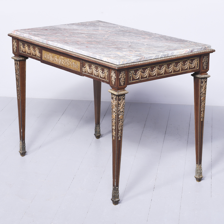 Antique Finest Quality Louis XV Style Ormolu Mounted Mahogany Freestanding Table