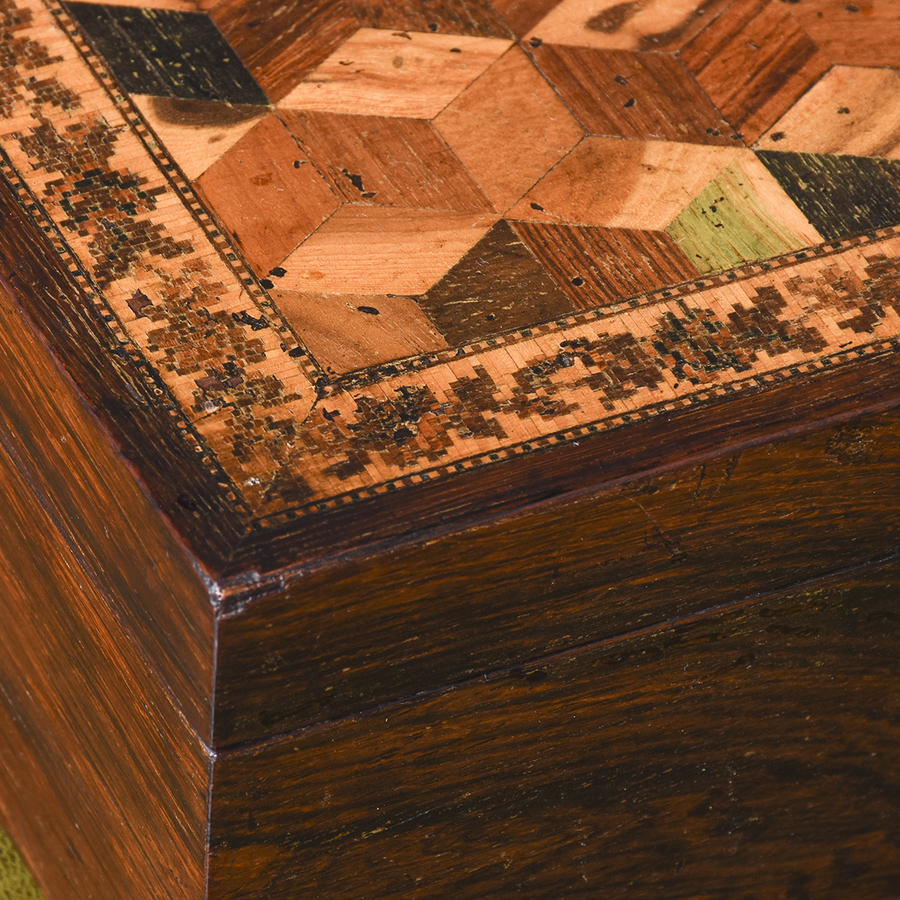 Antique Tumbridge Ware Inlaid Sewing Box