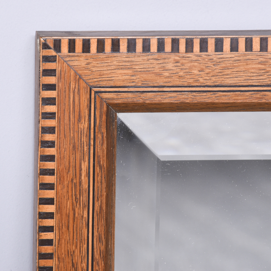 Antique Beveled-edged Edge Oak Framed Mirror