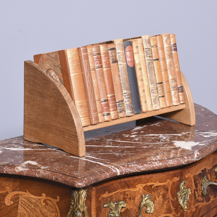 Antique Original Carved Oak Mouseman Thomson Book Rack