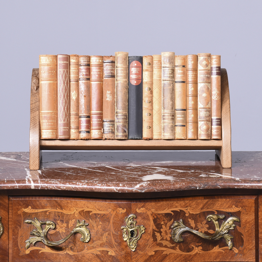 Antique Original Carved Oak Mouseman Thomson Book Rack