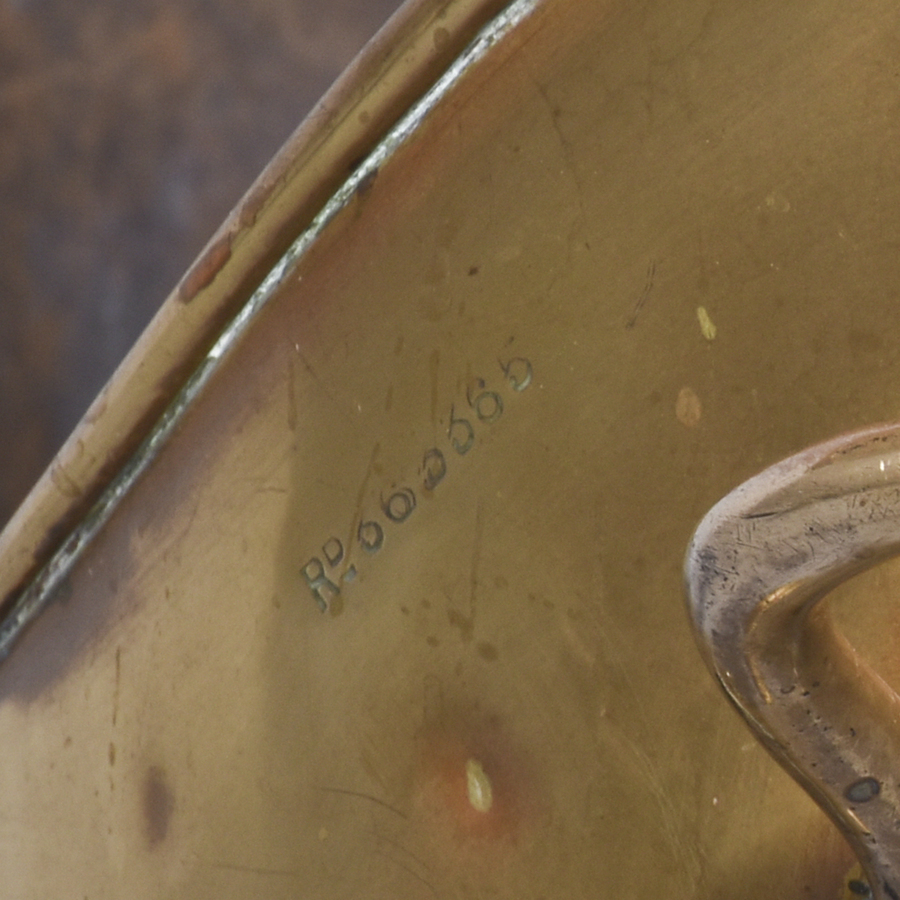 Antique Brass Helmut Shaped Coal Bucket