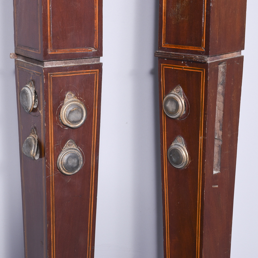 Antique Pair of George III Inlaid Mahogany Bed Posts