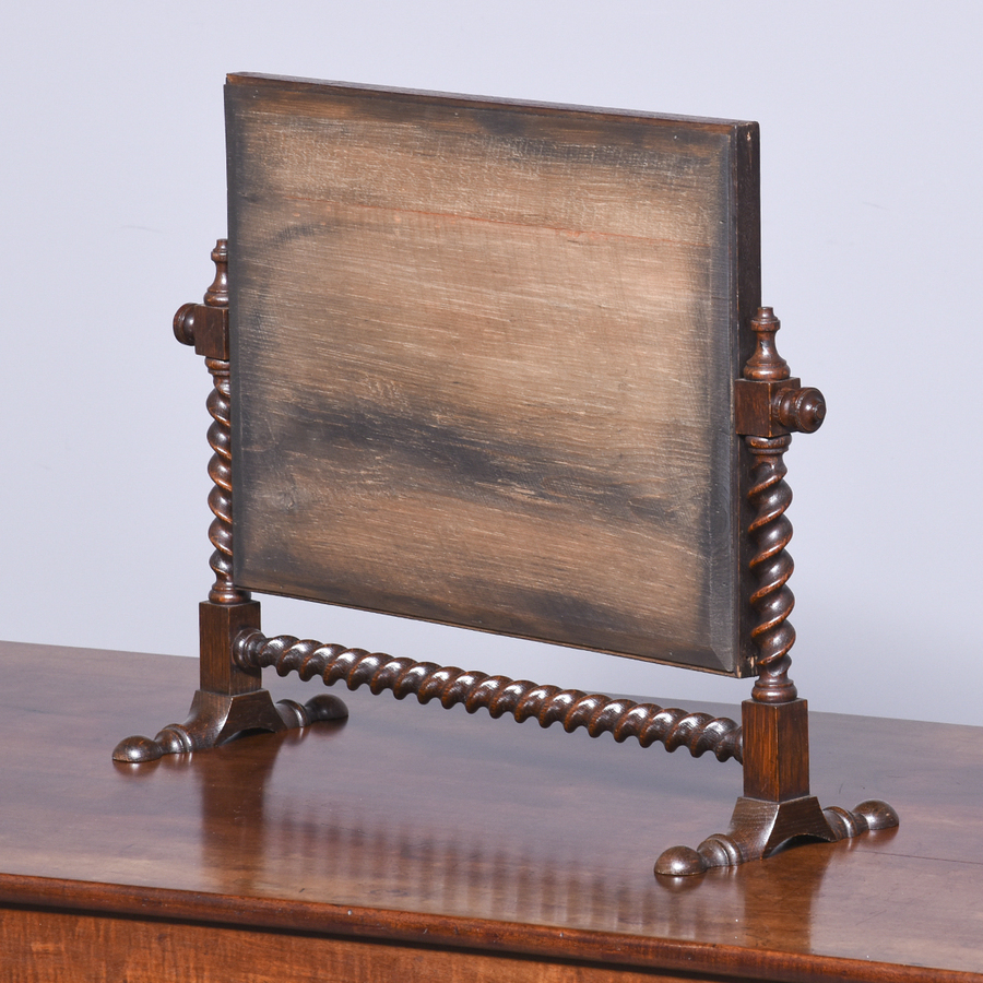 Antique Quality Jacobean Revival Barley-Twist Oak Cottage-Style Dressing Mirror