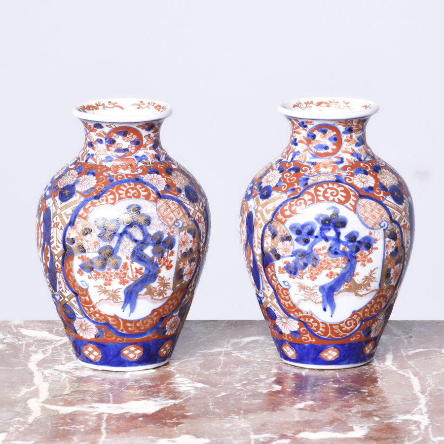 Antique Pair of Imari Vases