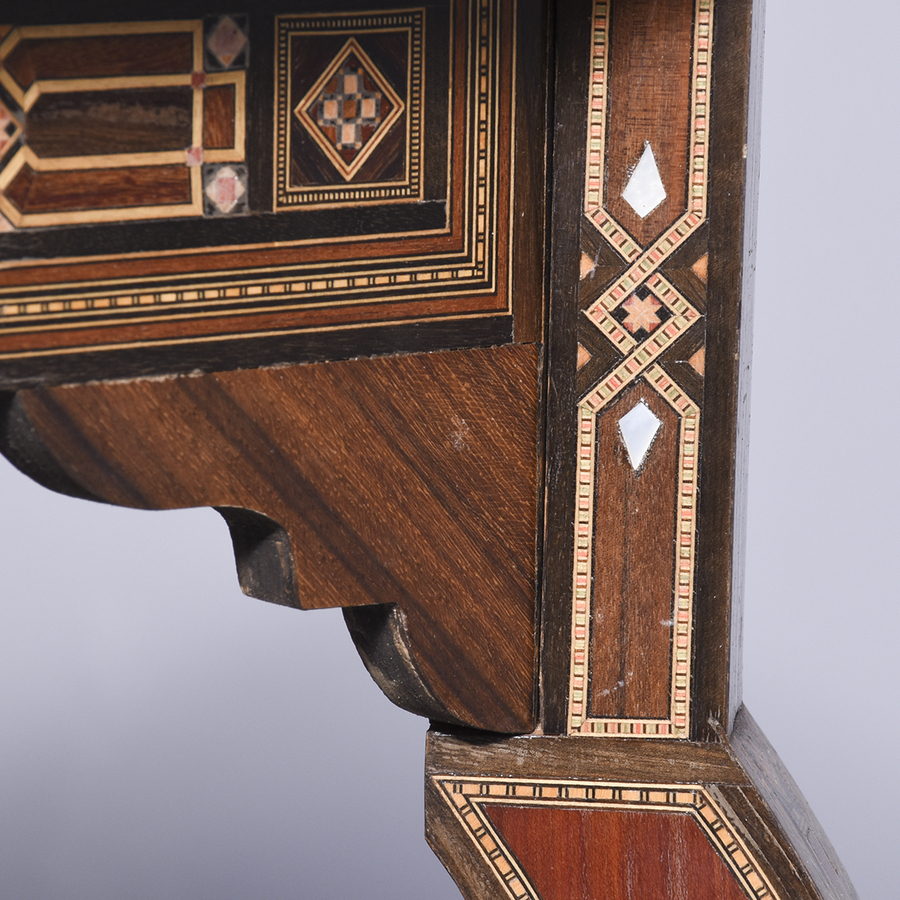 Antique Profusely Inlaid Syrian Games Table