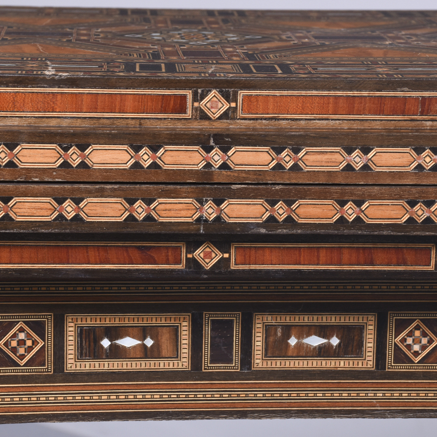 Antique Profusely Inlaid Syrian Games Table