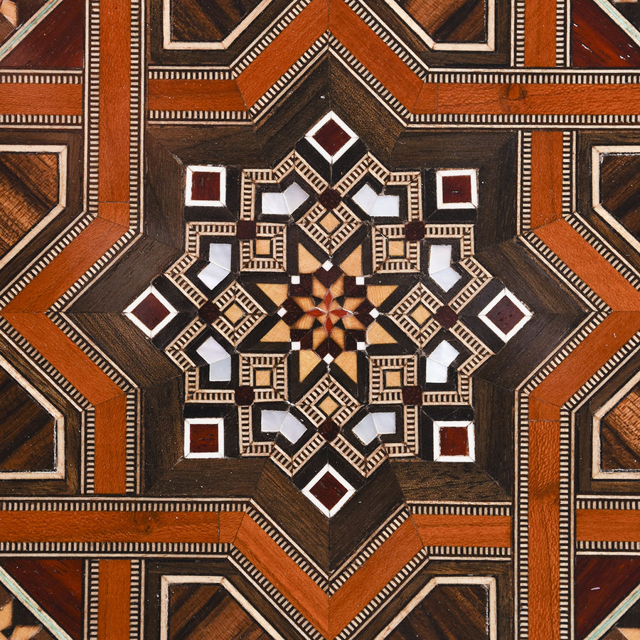 Antique Profusely Inlaid Syrian Games Table