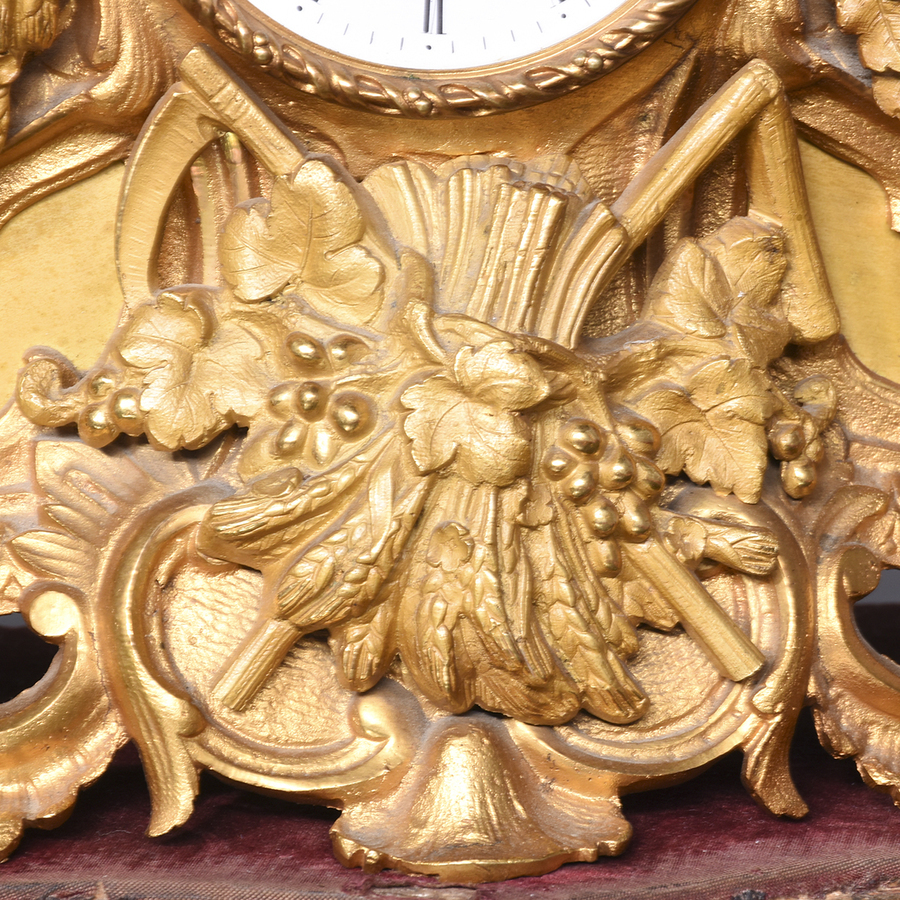 Antique Attractive Gilt Bronze French Victorian Mantel Clock