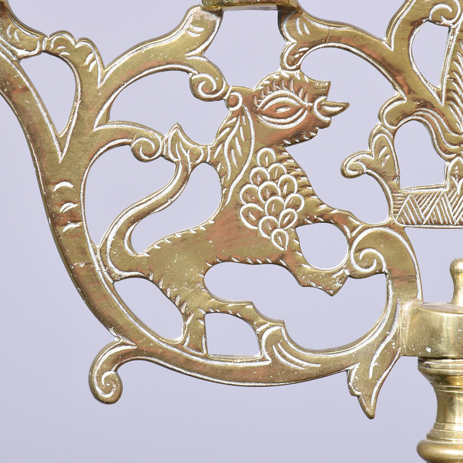 Antique Pair of Cast Brass Candelabra